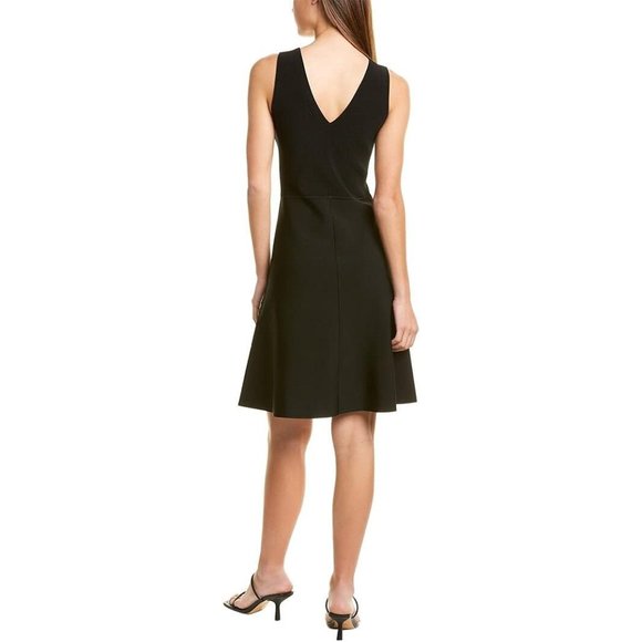 THEORY Liner Ribbed Fit and Flare Black Dress - NWT - Size P - Picture 2 of 3